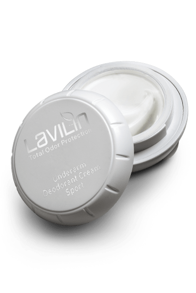 open container of Lavilin deodorant cream for athletes